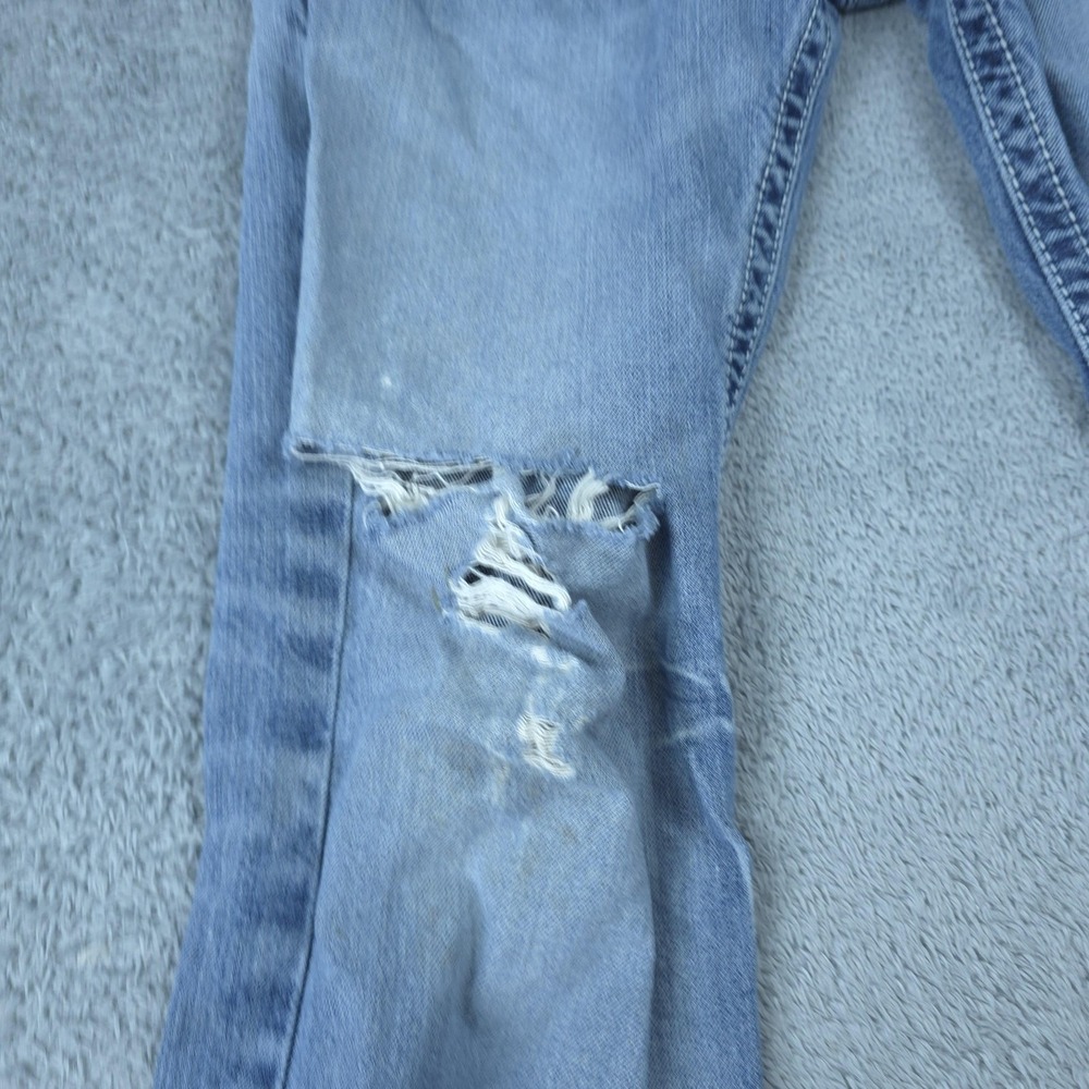 Ariat M4 Coltrane Jeans Mens 32x32 Light Blue Wash Bootcut Distressed - Picture 3 of 16